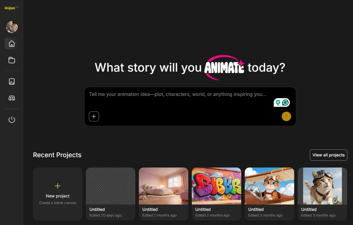 step 1 of using Anijam AI