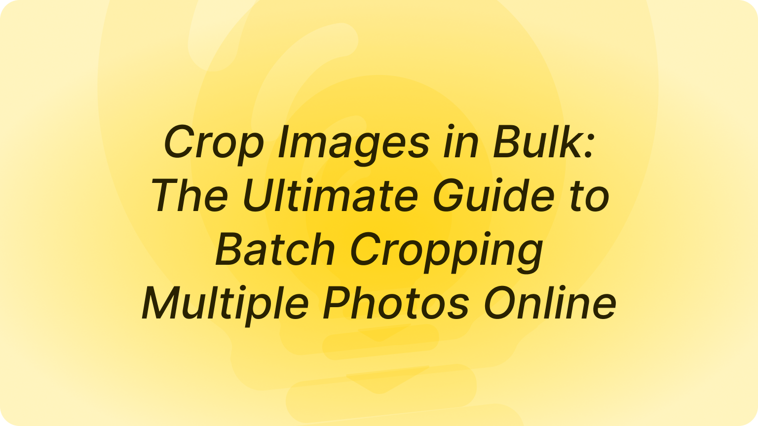 Crop Images in Bulk: The Ultimate Guide to Batch Cropping Multiple Photos Online
