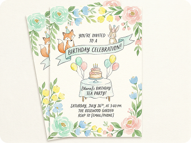Playful birthday invitation for kids’ party