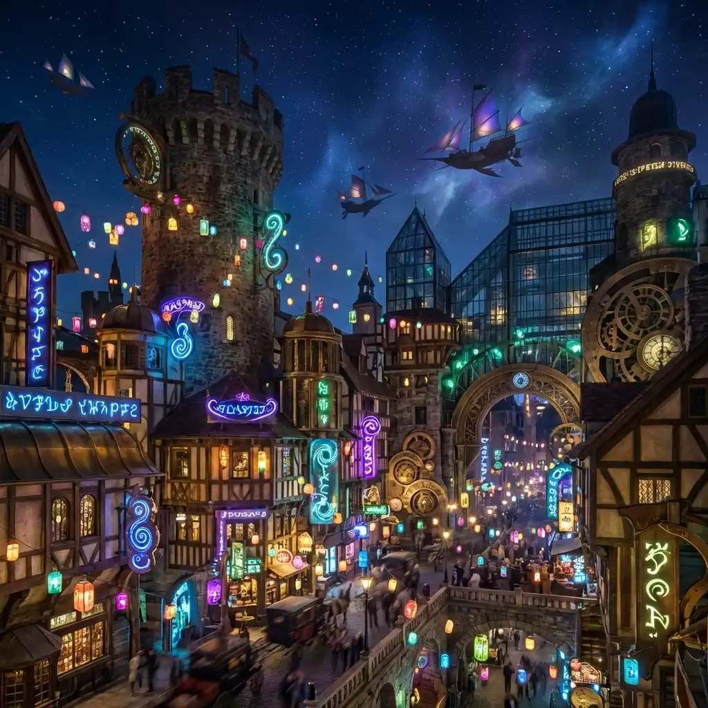 Fantasy City at Night